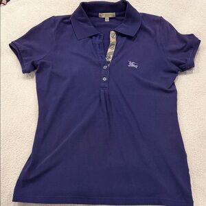 Burberry Purple Button Down Polo Shirt